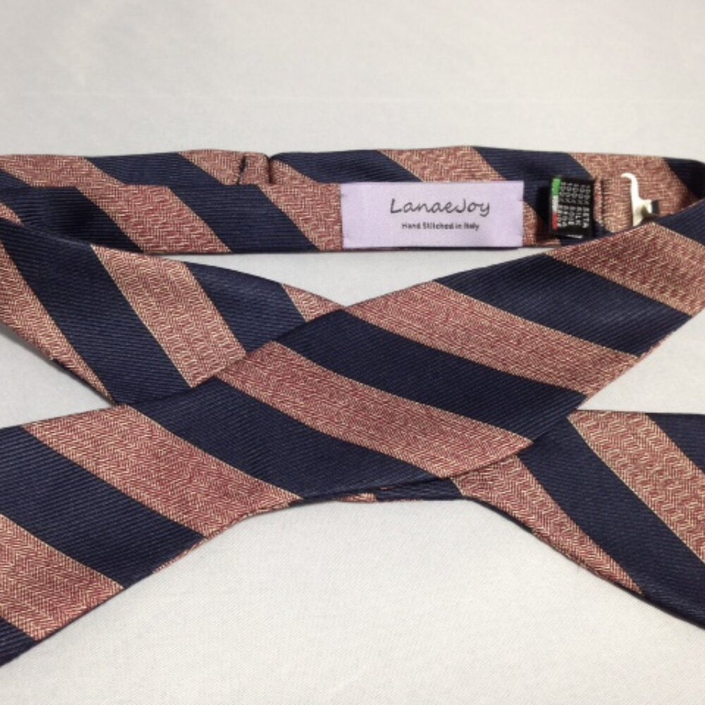 NEW Lanae Joy Silk Adjustable Bow Tie Bowtie / Navy Red / Privat…